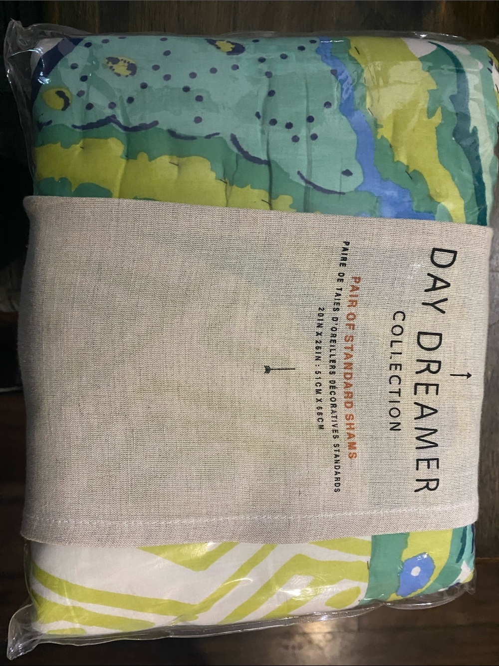 Daydreamer Green and Yellow Abstract Pattern Pillow Shams